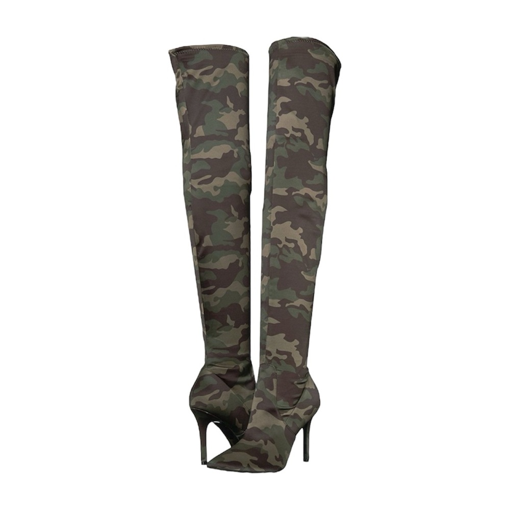 Aldo Camo Print Over-the-Knee Stiletto Boots | Size 7.5